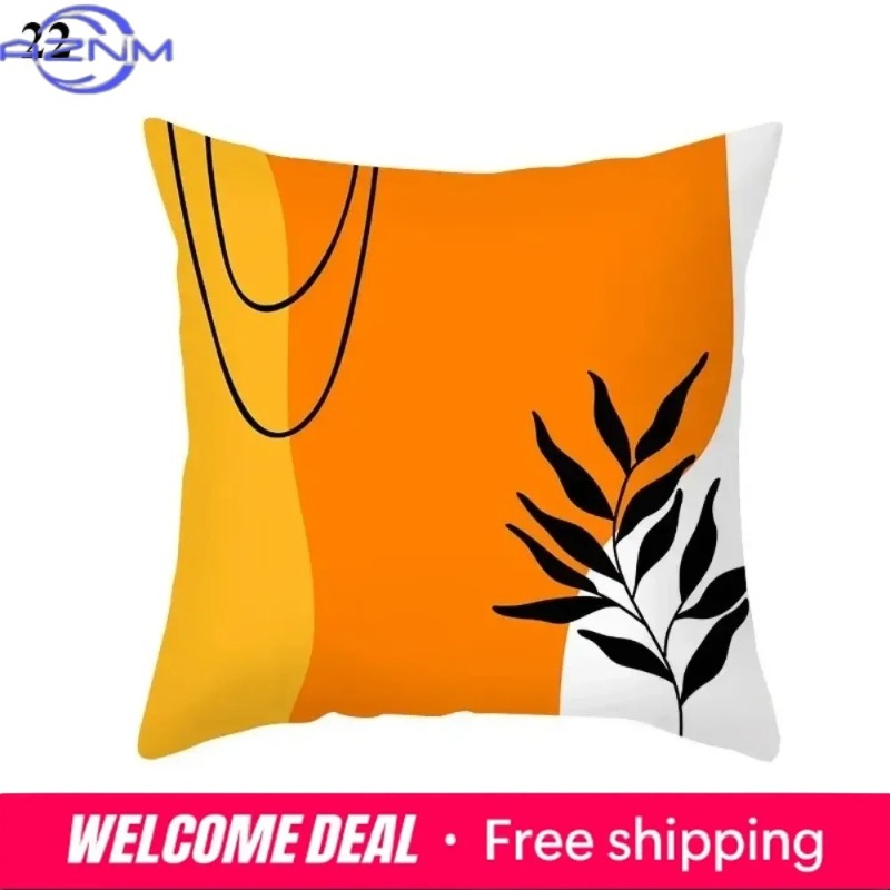 Century Textile & Sewing Supply Photos - Sarung Bantal Abstrak Oranye Boho, Sarung