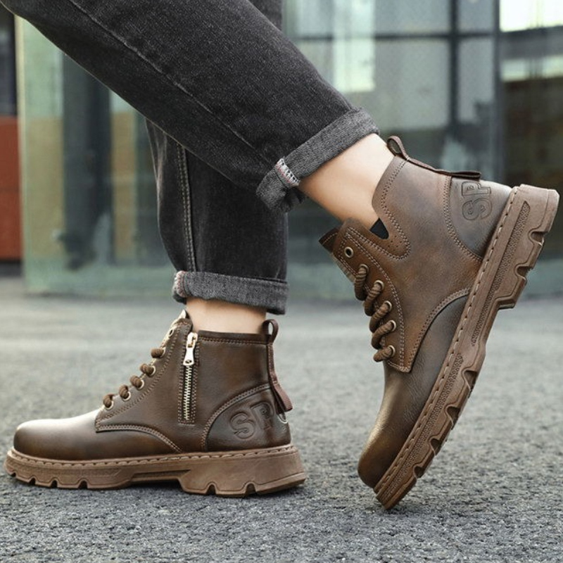 Sewing Zipper - ​ Sepatu Boots Kulit Pria Model