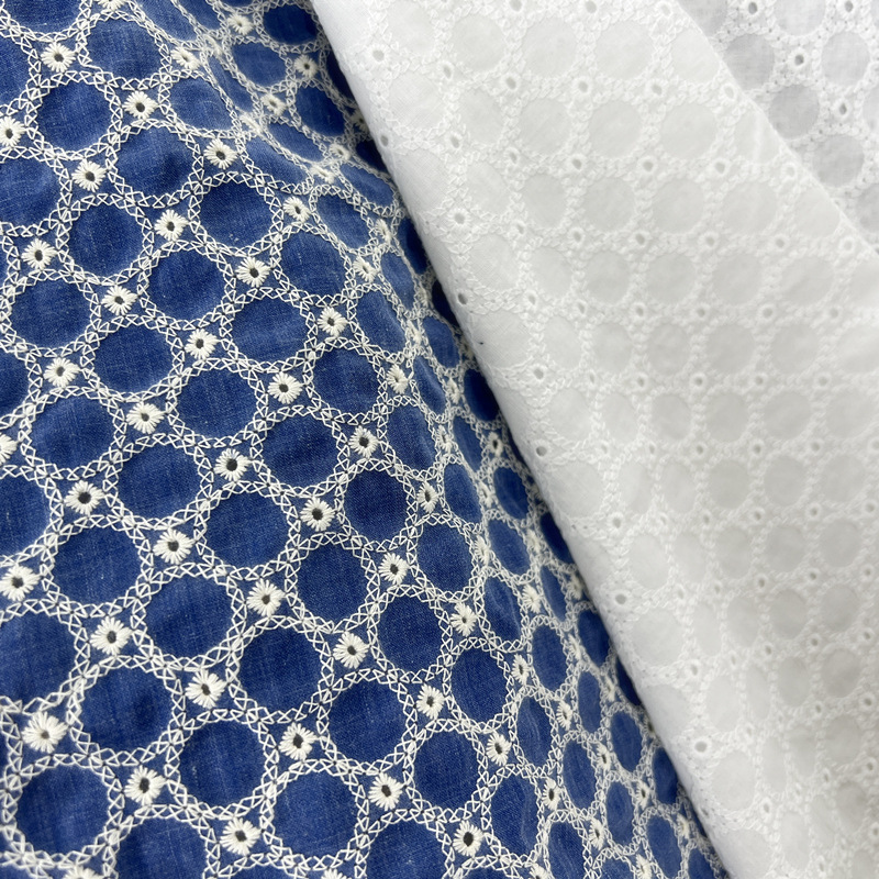 Sewing Eyelet Fabric - Kain Denim Katun Berlubang Kecil dengan