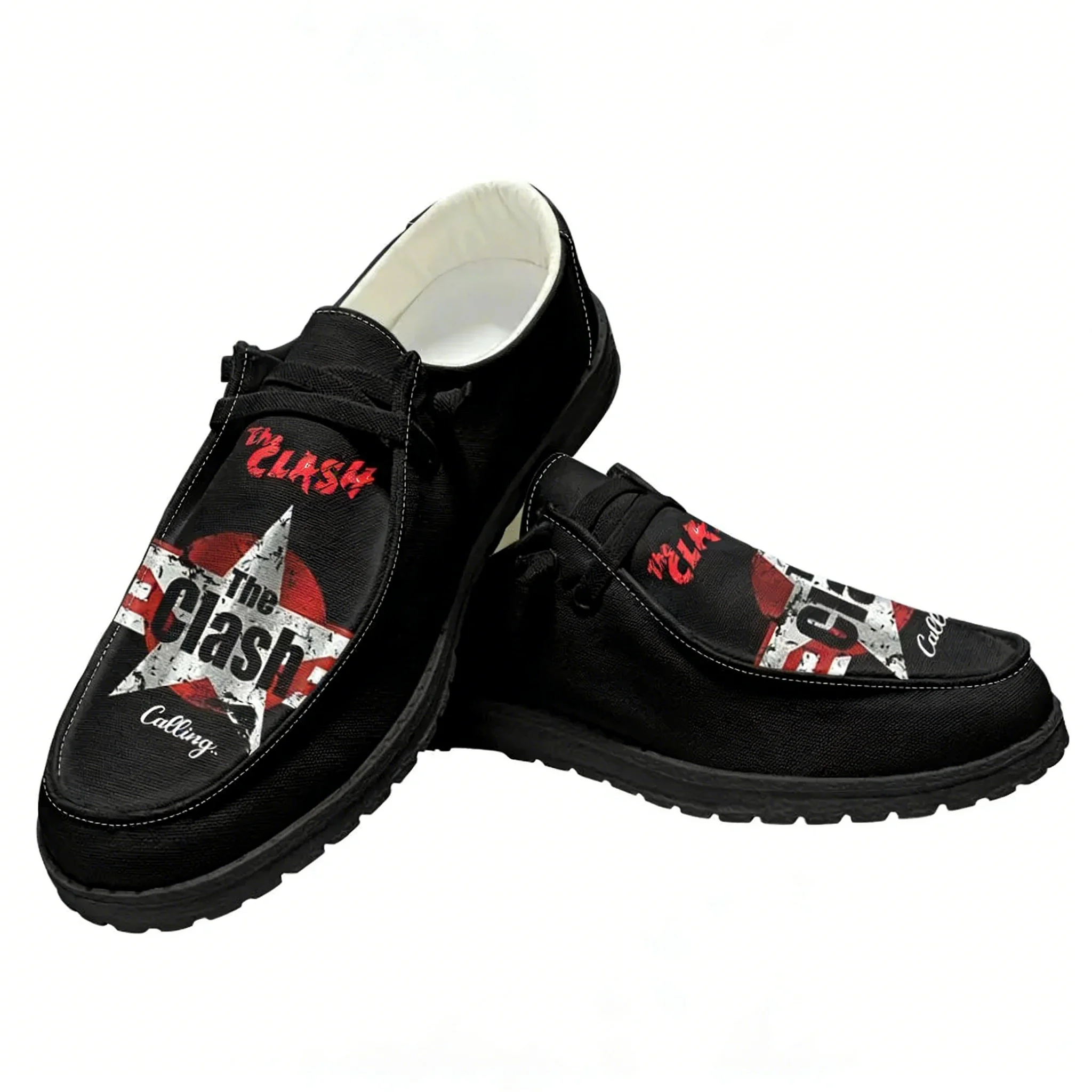 Sewing Custom - Sepatu Kasual The Clash Rock Band