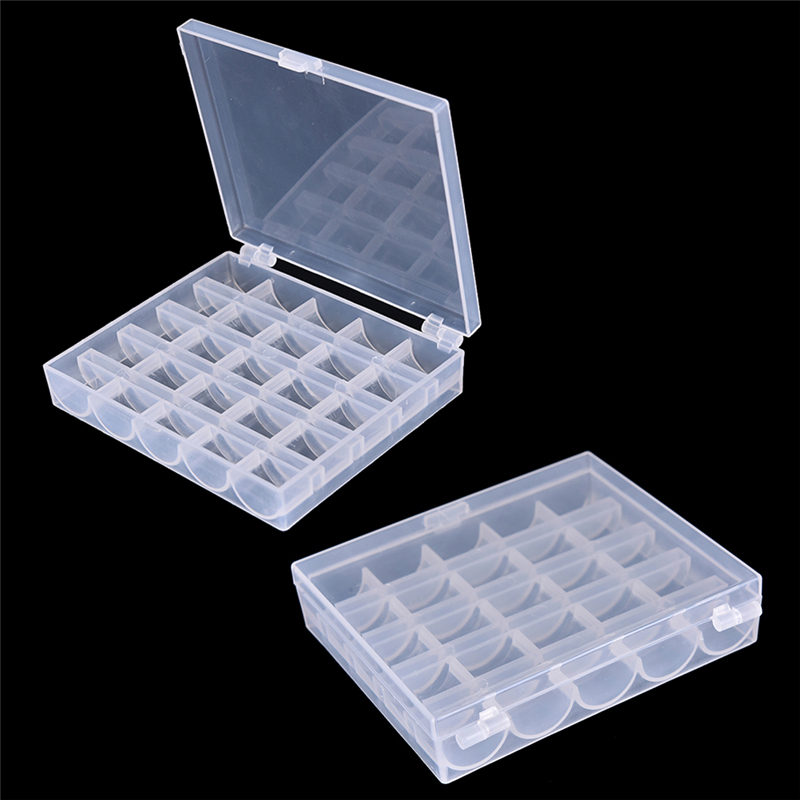 Bobbin Organizer Box - 25 Kotak Penyimpanan Plastik untuk Bobin