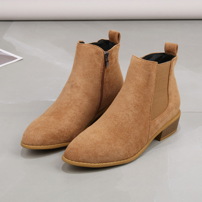 Sewing Zipper - Sepatu Bot Pendek Wanita Musim Gugur