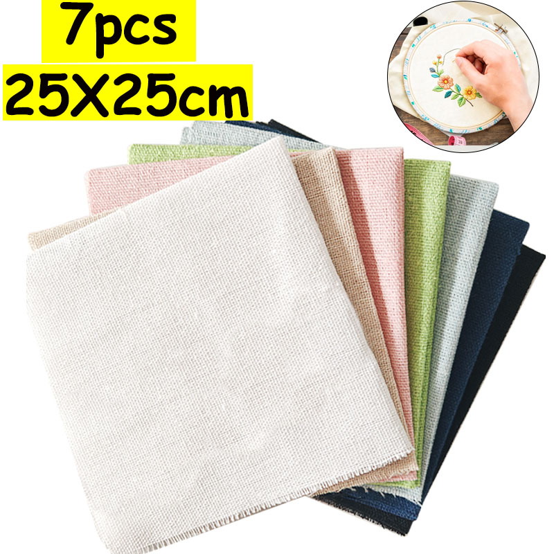 Is Sewing Textile Art - Set 7 Buah Kain Linen 25*25cm,