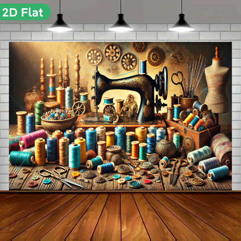 Is Sewing Textile Art - Tapestry Dinding Atelier Jahit Retro Vintage,