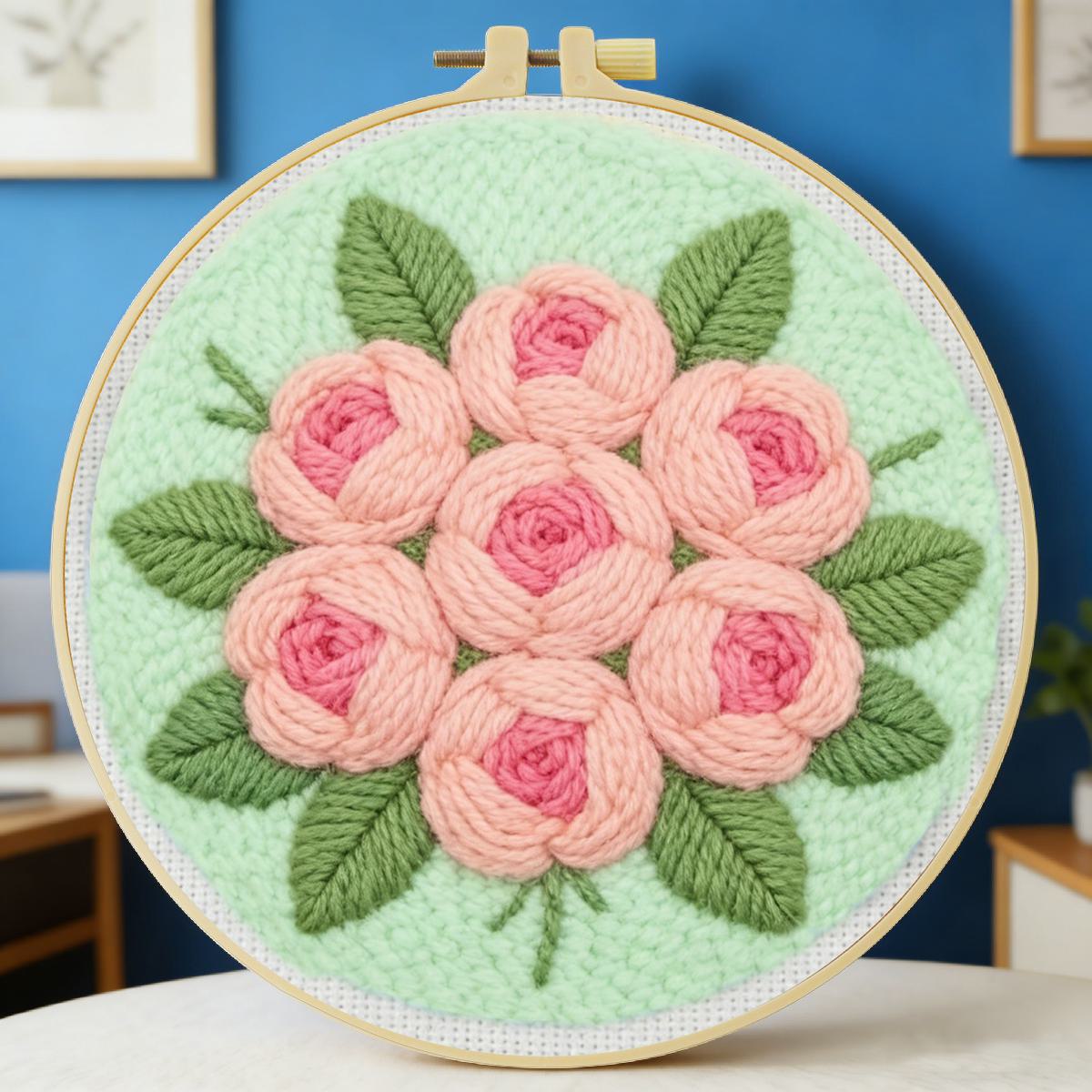 Is Sewing Textile Art - Set Kit Sulaman Jarum Punch Bunga