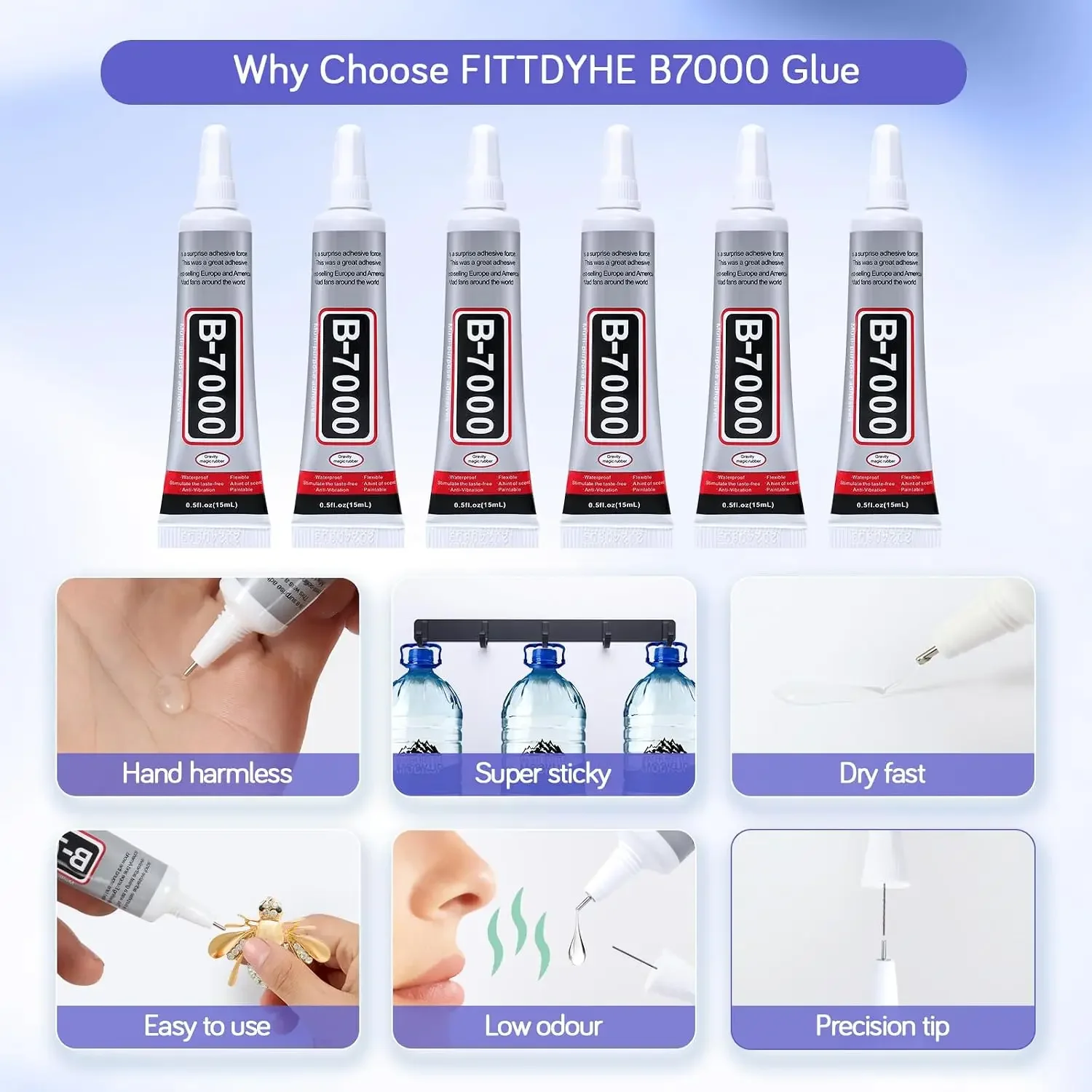 ICUTE-FITTDYHE 6PCS Lem Perhia - Fabric Glue Bond ulasan dan harga