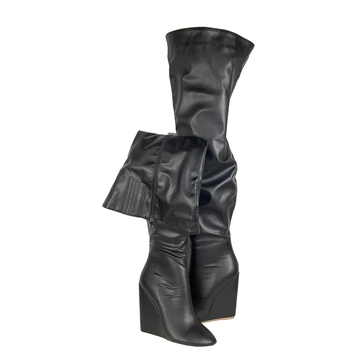 Sepatu Bot Wanita Hitam Seting - Sewing Zipper ulasan dan harga