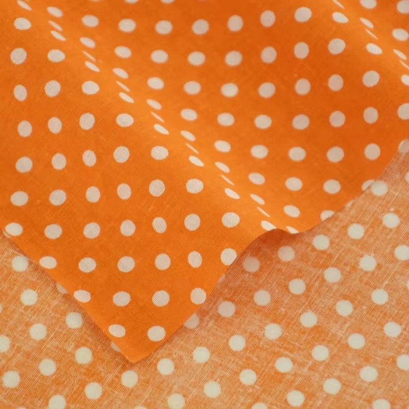 50X150CM Putih Oranye Polka Do - Sewing In Textile ulasan dan harga