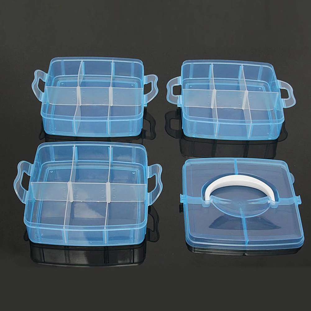 3 Lapisan 18 Kompartemen Kotak - Bobbin Organizer Box ulasan dan harga