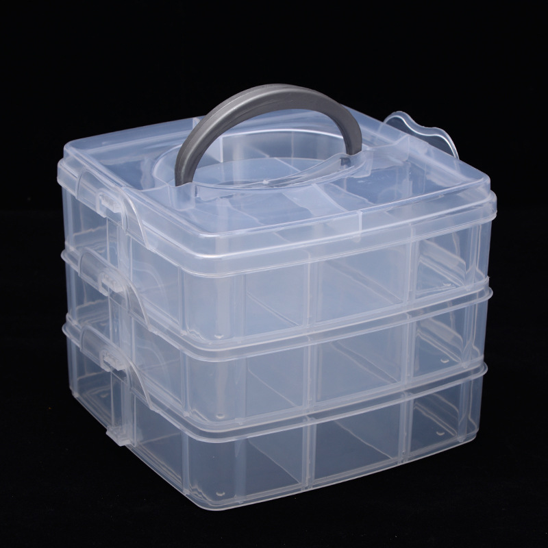 3 Lapisan 18 Kompartemen Kotak - Bobbin Organizer Box ulasan dan harga