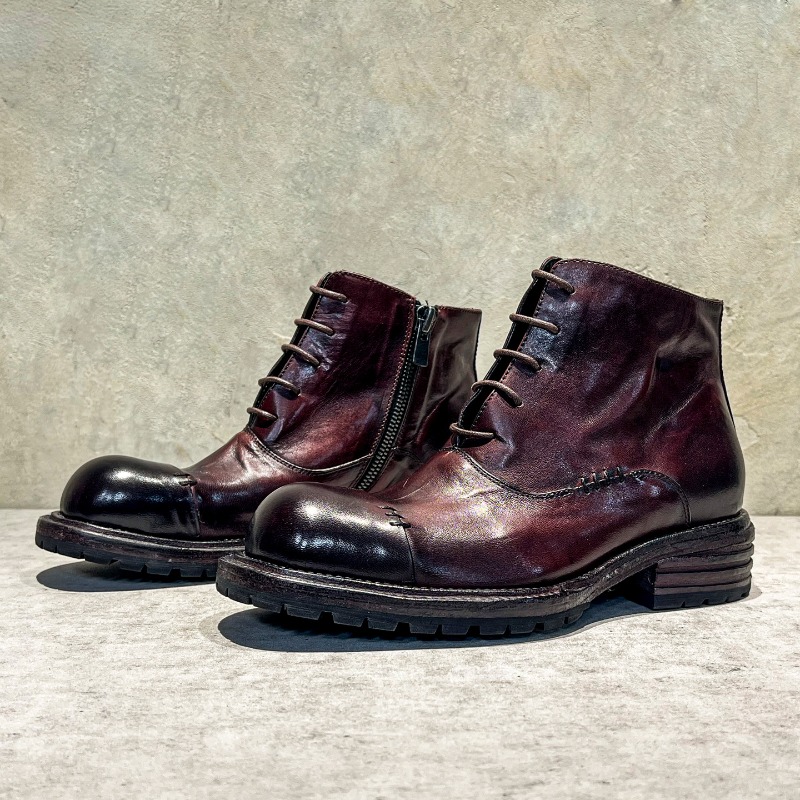 Sepatu Boots Kulit Asli Pria M - Sewing Zipper ulasan dan harga