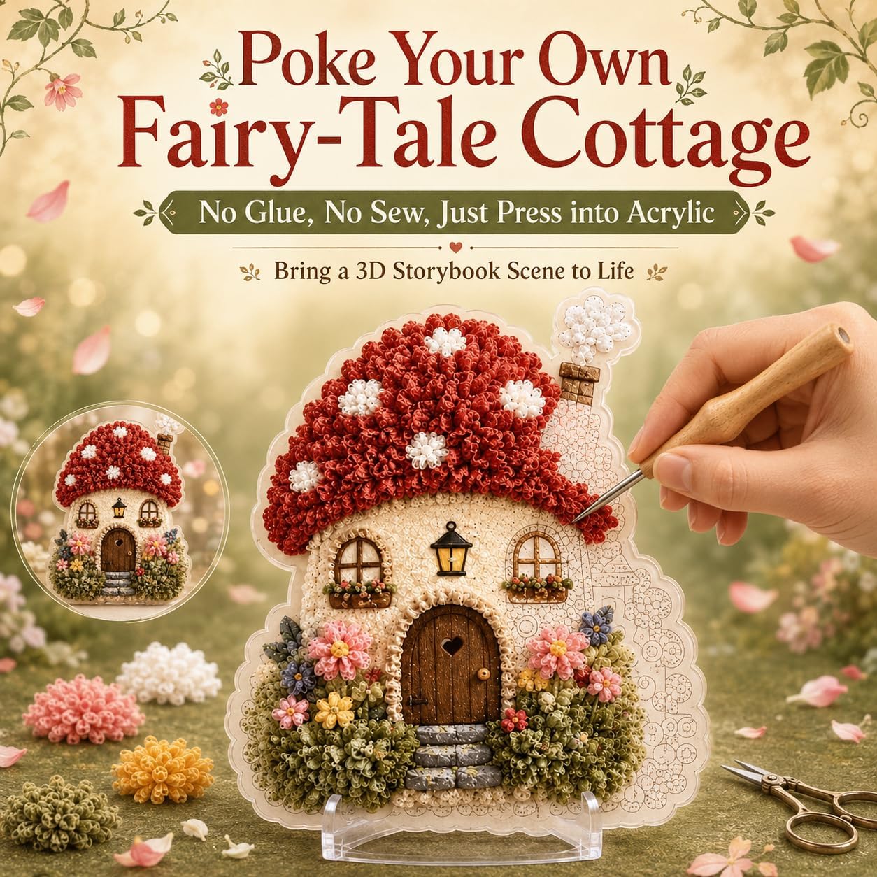 Kit Seni Poke Kain 3D DIY Ruma - Is Sewing Textile Art ulasan dan harga