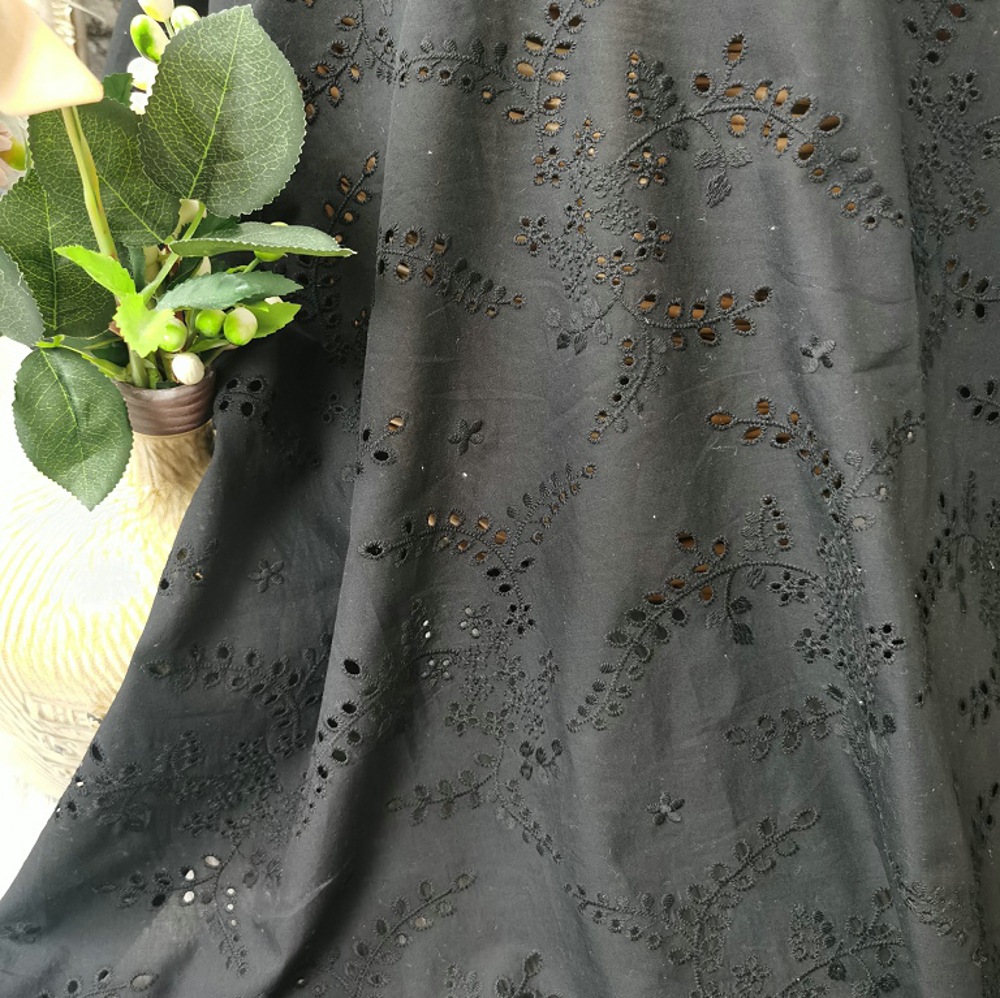 Kain renda bordir bunga berlub - Sewing Eyelet Fabric ulasan dan harga
