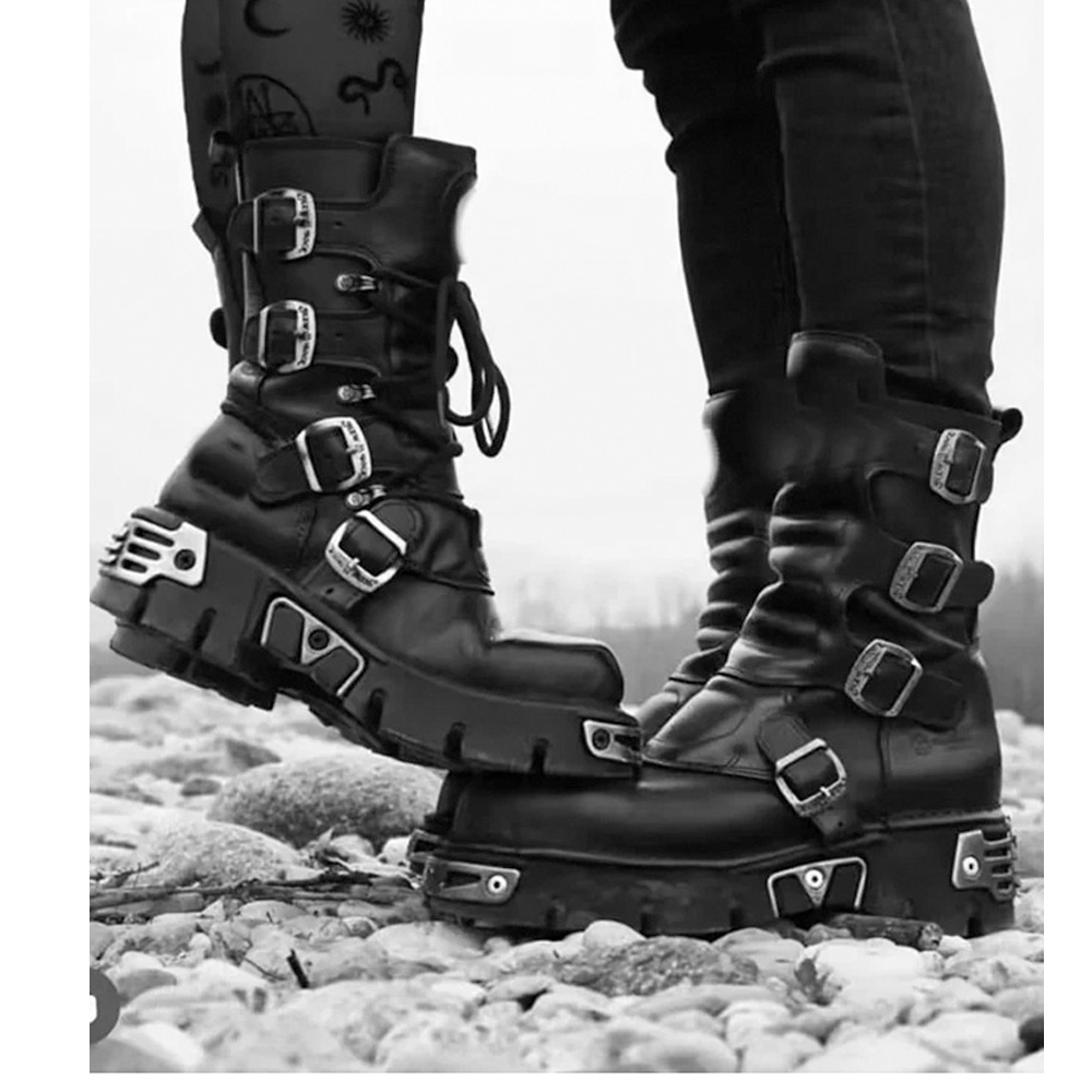 Sepatu Bot Motor Punk Pria Bar - Sewing Zipper ulasan dan harga
