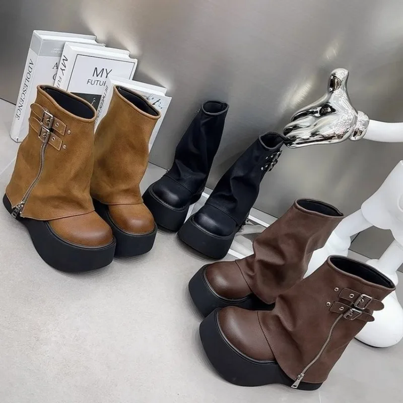 Sepatu bot pendek untuk wanita - Sewing Zipper ulasan dan harga