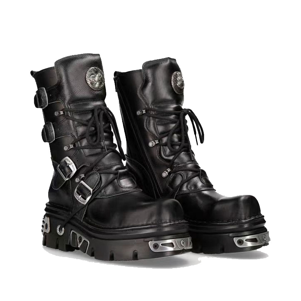 Sepatu Bot Motor Punk Pria Ter - Sewing Zipper ulasan dan harga