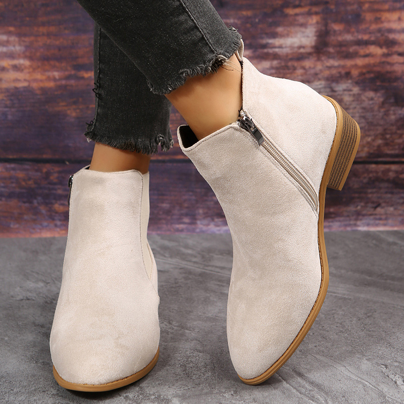 Sepatu Bot Pendek Wanita Musim - Sewing Zipper ulasan dan harga