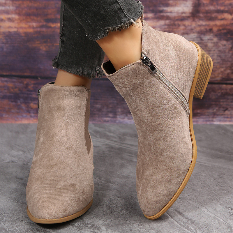 Sepatu Bot Pendek Wanita Musim - Sewing Zipper ulasan dan harga