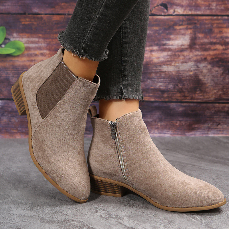 Sepatu Bot Pendek Wanita Musim - Sewing Zipper ulasan dan harga