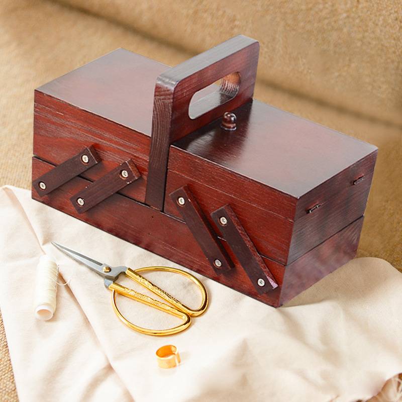 Kotak jahit kayu lipat portabe - Bobbin Organizer Box ulasan dan harga