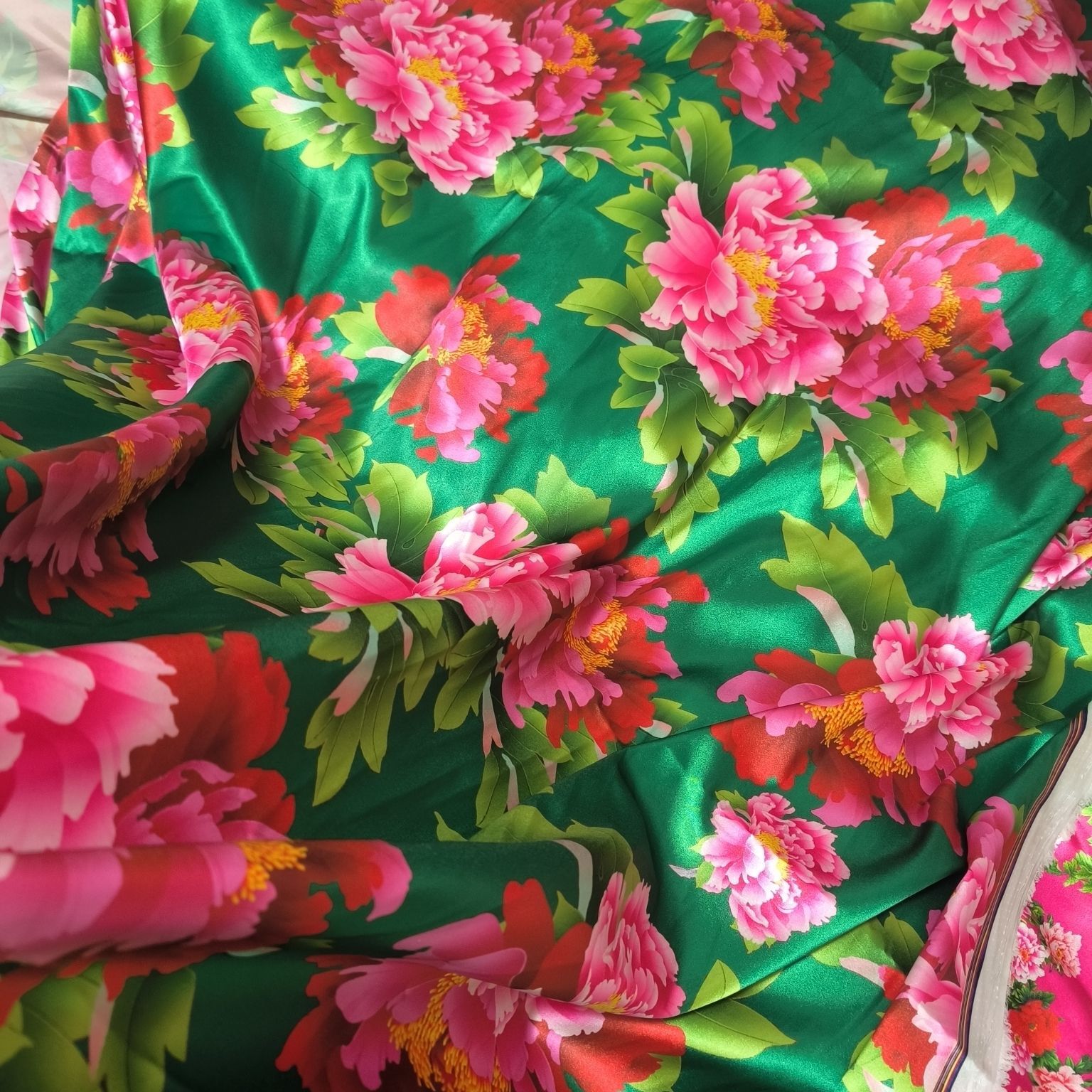Kain Satin Asetat Motif Bunga  - Sewing In Textile ulasan dan harga