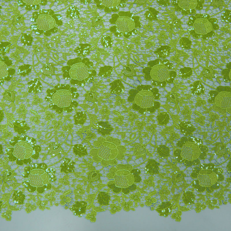 Kain Renda Hijau Lemon Berkual - Sewing Eyelet Fabric ulasan dan harga